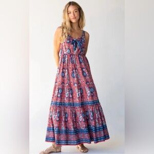 Natural Life Red and Blue Floral Dress